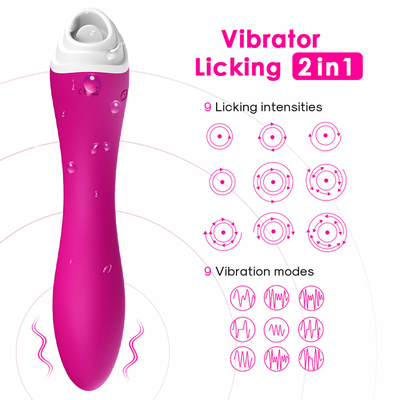 張形のバイブレーターの舌のLickerの刺激物、防水膣の刺激のマッサージャー