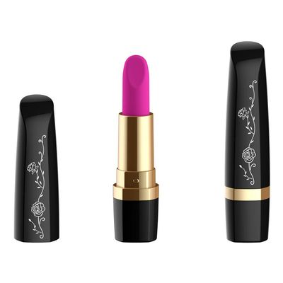 100mmの6V 50分の黒いローズの性は女の子の性のおもちゃのためのピンクの口紅のバイブレーターをもてあそぶ