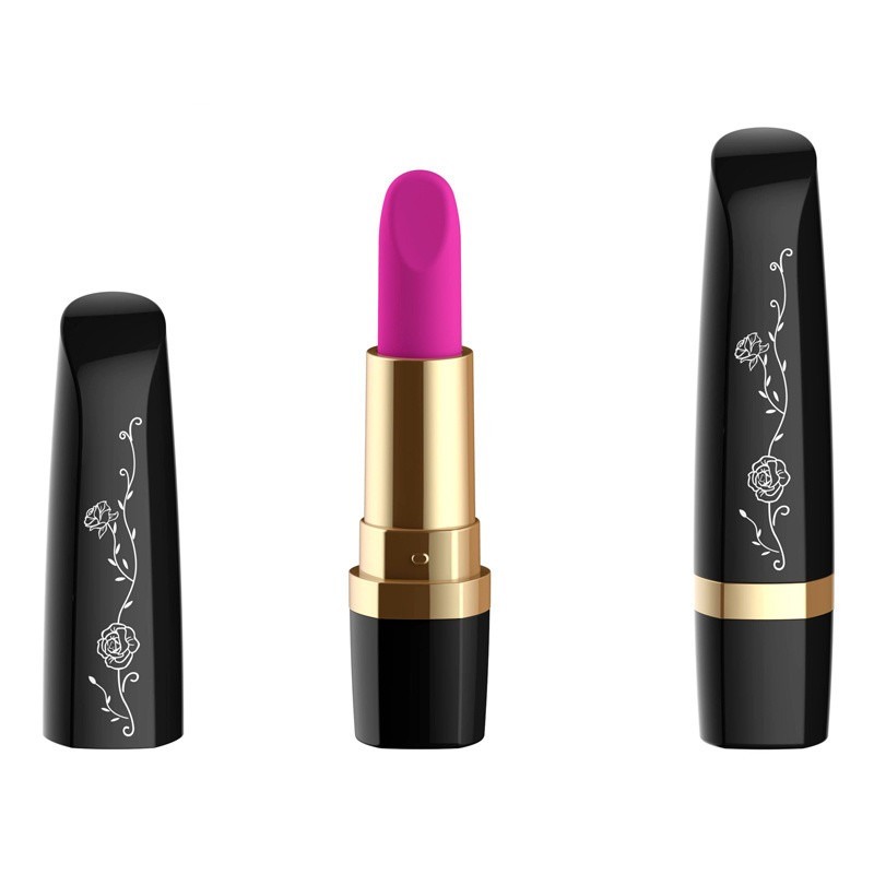 100mmの6V 50分の黒いローズの性は女の子の性のおもちゃのためのピンクの口紅のバイブレーターをもてあそぶ